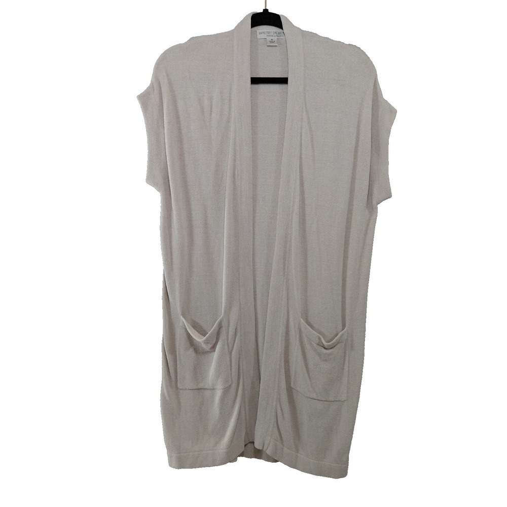 Barefoot Dreams Cozychic Ultra Lite Open Front Cardigan Women's Med Short Sleeve
